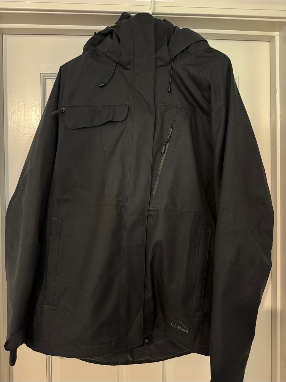 L.L. Bean Women’s Black Hooded Ski Jacket Primaloft Size Large